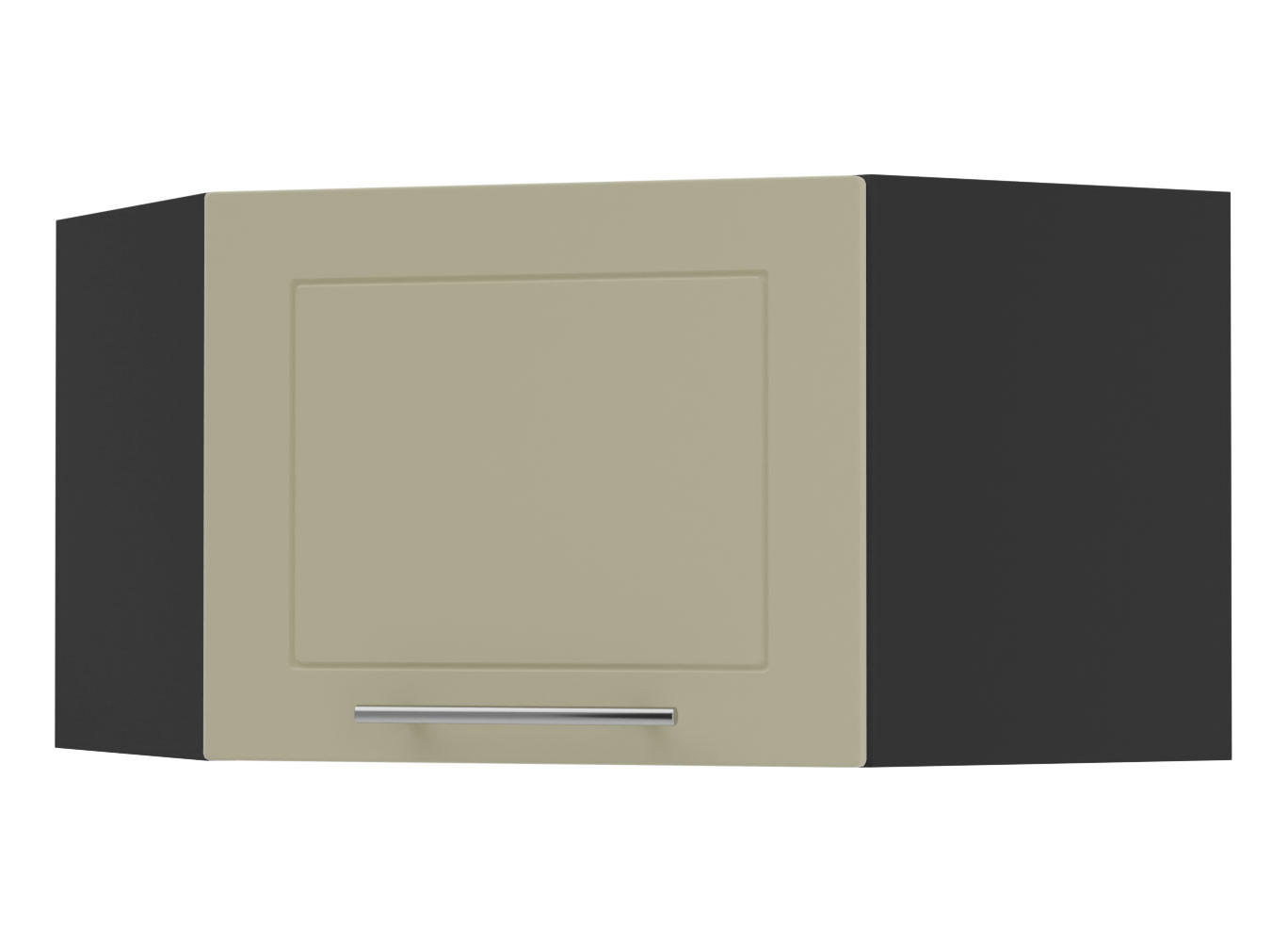 Feldmann-Wohnen Eckhängeschrank Creme, Schwarz 60x36x60 cm