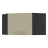 ECKHÄNGESCHRANK Kvantum W10/60/36 Vanille Matt / Schwarz Matt 60 / 60 / 36cm - Creme/Schwarz, Holz/Holzwerkstoff (60/36/60cm) - Feldmann-Wohnen