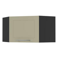 ECKHÄNGESCHRANK Kvantum W10/60/36 Vanille Matt / Schwarz Matt 60 / 60 / 36cm - Creme/Schwarz, Holz/Holzwerkstoff (60/36/60cm) - Feldmann-Wohnen