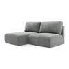 ECKSOFA mit Schlaffunktion links Chenille Stoff Grau - Blau/Schwarz, Kunststoff/Textil (149/210cm) - Makamii
