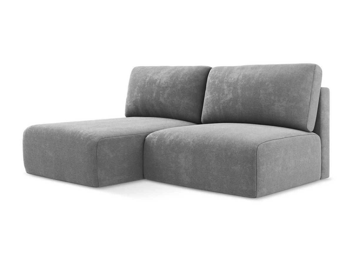 ECKSOFA mit Schlaffunktion links Chenille Stoff Grau - Blau/Schwarz, Kunststoff/Textil (149/210cm) - Makamii