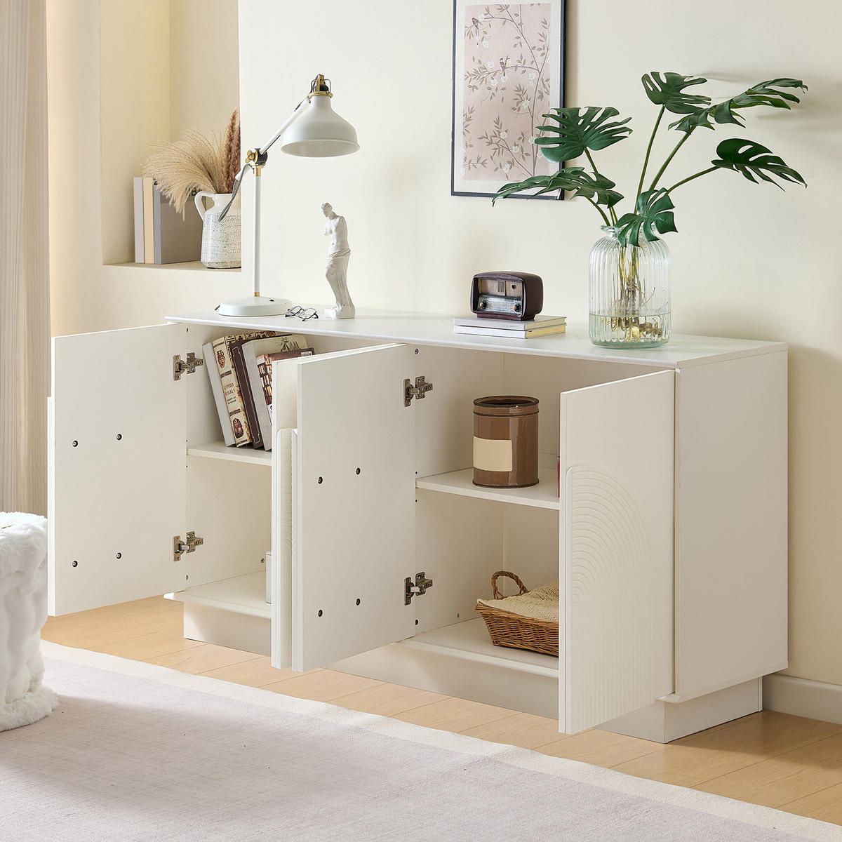 SIDEBOARD 160 cm 4 Türen weiß - Weiß, Holzwerkstoff (160/80/38cm)