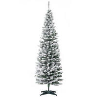 HOMCOM Künstlicher Weihnachtsbaum, 180 cm Christbaum mit Kunstschnee, Indoor - Grün, Kunststoff/Metall (180cm) - HOMCOM