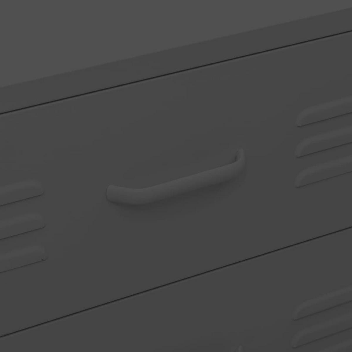 KOMMODE mit 4 Schubladen 80/35/101,5 cm, aus Steel, in Anthracite - Anthrazit, Metall (35/101.5/80cm) - vidaXL