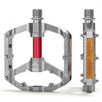 FAHRRADPEDALE Plattformpedale mit Reflektoren CNC Aluminium Silber - Silberfarben, Metall (9.9/1.5/11.8cm)
