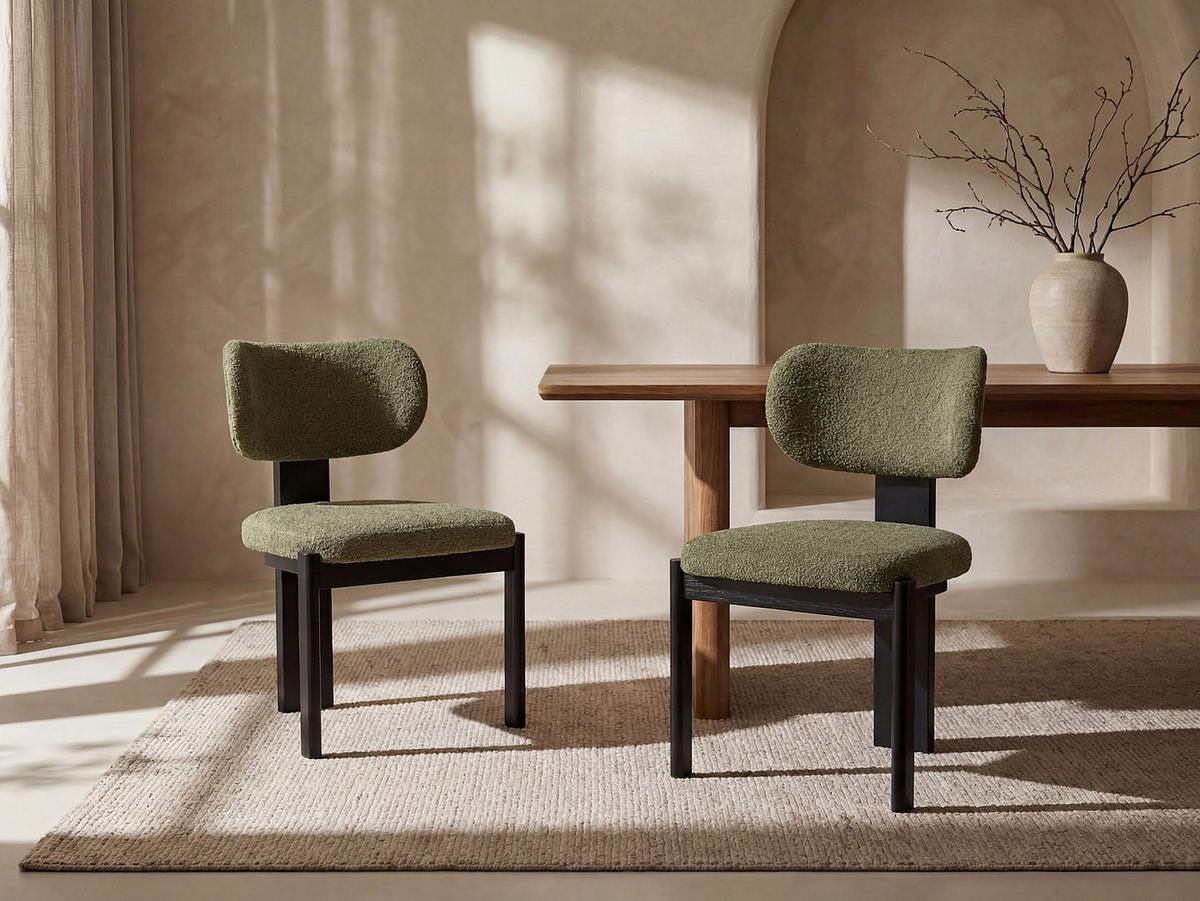 STUHL - 56 cm x 60 cm - Stoff - Khaki - WILANA - Schlammfarben, Textil (56/85/60cm) - Vente-Unique