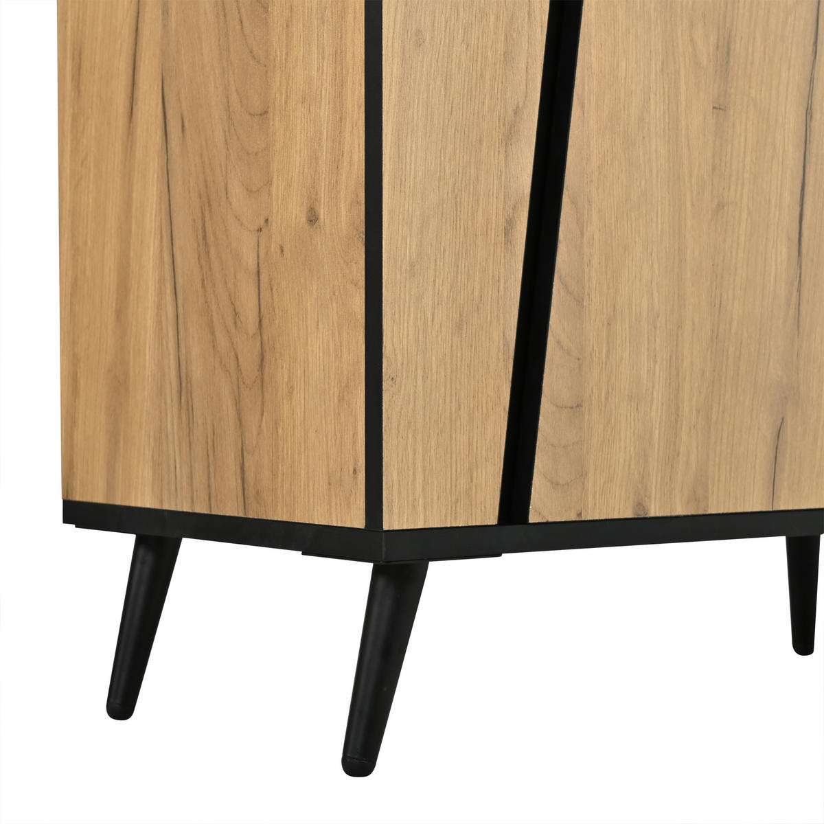 SIDEBOARD 120/40/70 cm mit 2 Türen, 3 Schubladen und verstellbaren Einlegeböden in Holzoptik-Schwarz - Schwarz/Naturfarben, Holzwerkstoff (120/70/40cm) - CHICFURN