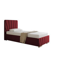 POLSTERBETT Ray 90 x 200 cm mit Bettkasten und Lattenrost Taschenfederkernmatratze mit Kokos 20cm- rot - Rot, Holz (90/200cm) - Homesy