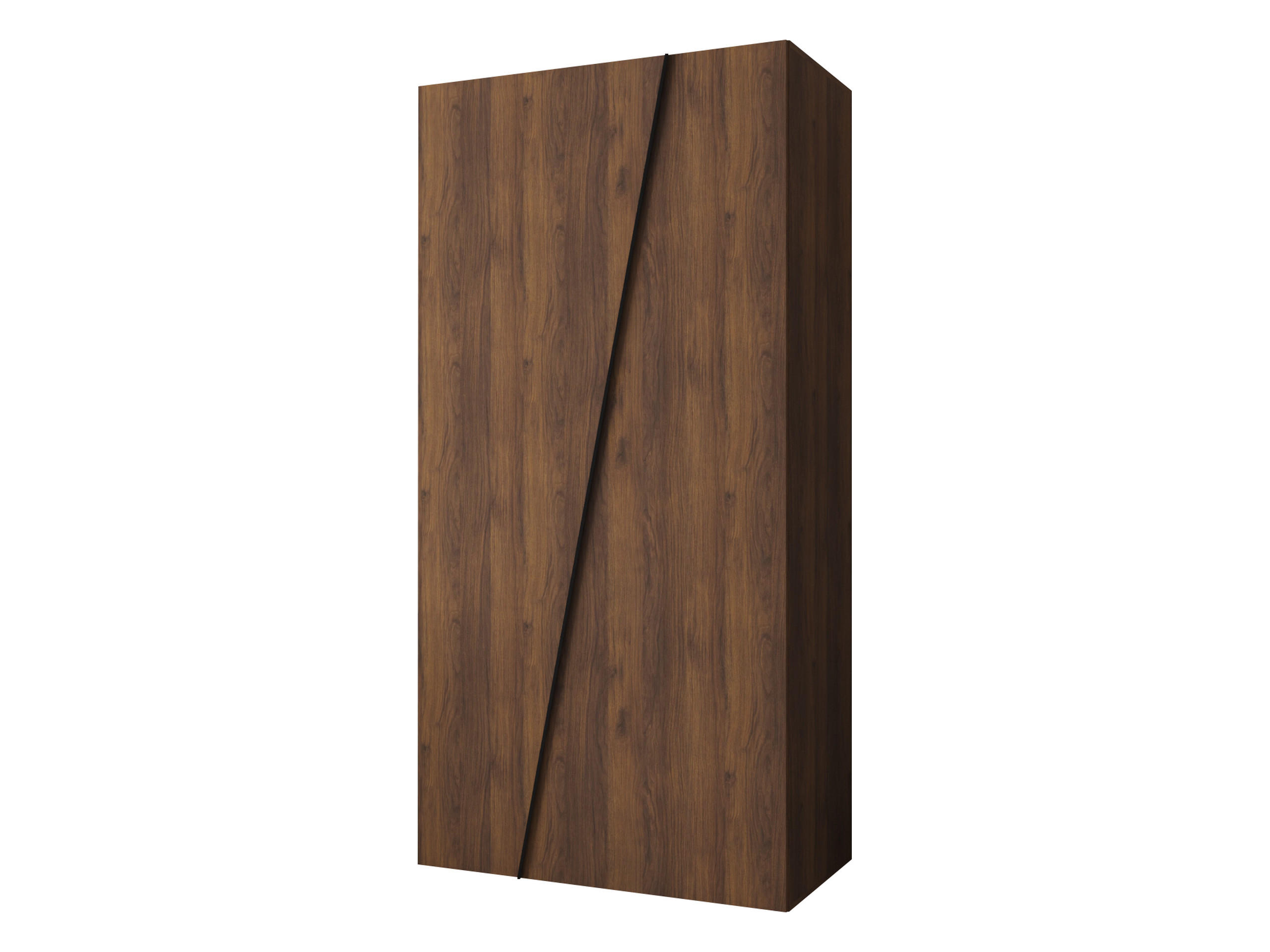 DREHTÜRENSCHRANK Zen 100 cm - Nussbaumfarben/Schwarz, Holzwerkstoff/Kunststoff (100/202/50cm) - MIRJAN24