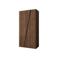 DREHTÜRENSCHRANK Zen 100 cm - Nussbaumfarben/Schwarz, Holzwerkstoff/Kunststoff (100/202/50cm) - MIRJAN24