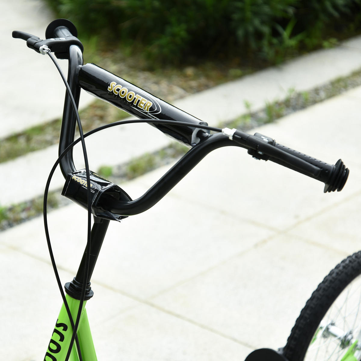 TRETROLLER Scooter Cityroller Kinder Luftreifen Roller verstellbar Alu Grün - Grün, Metall (139/58/96cm) - HOMCOM