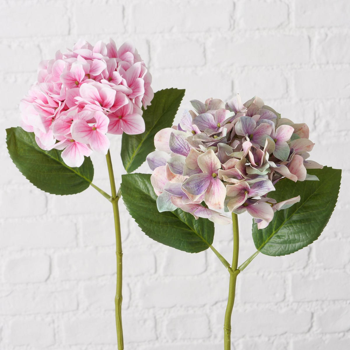 HORTENSIE mit Stiel 18/13/46 cm - Rosa, Kunststoff (46cm) - Boltze Home