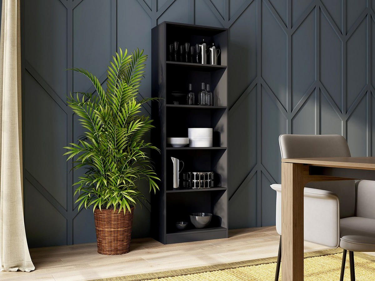 BÜCHERREGAL Schwarz 60/182/30 - Schwarz, Holzwerkstoff (60/182/30cm) - RAUMHIRSCH FURNITURE