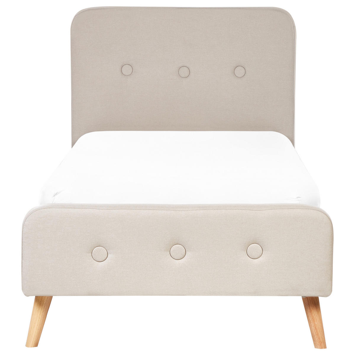 POLSTERBETT 90/200 cm Beige Rennes - Beige, Textil (90/200cm) - Beliani