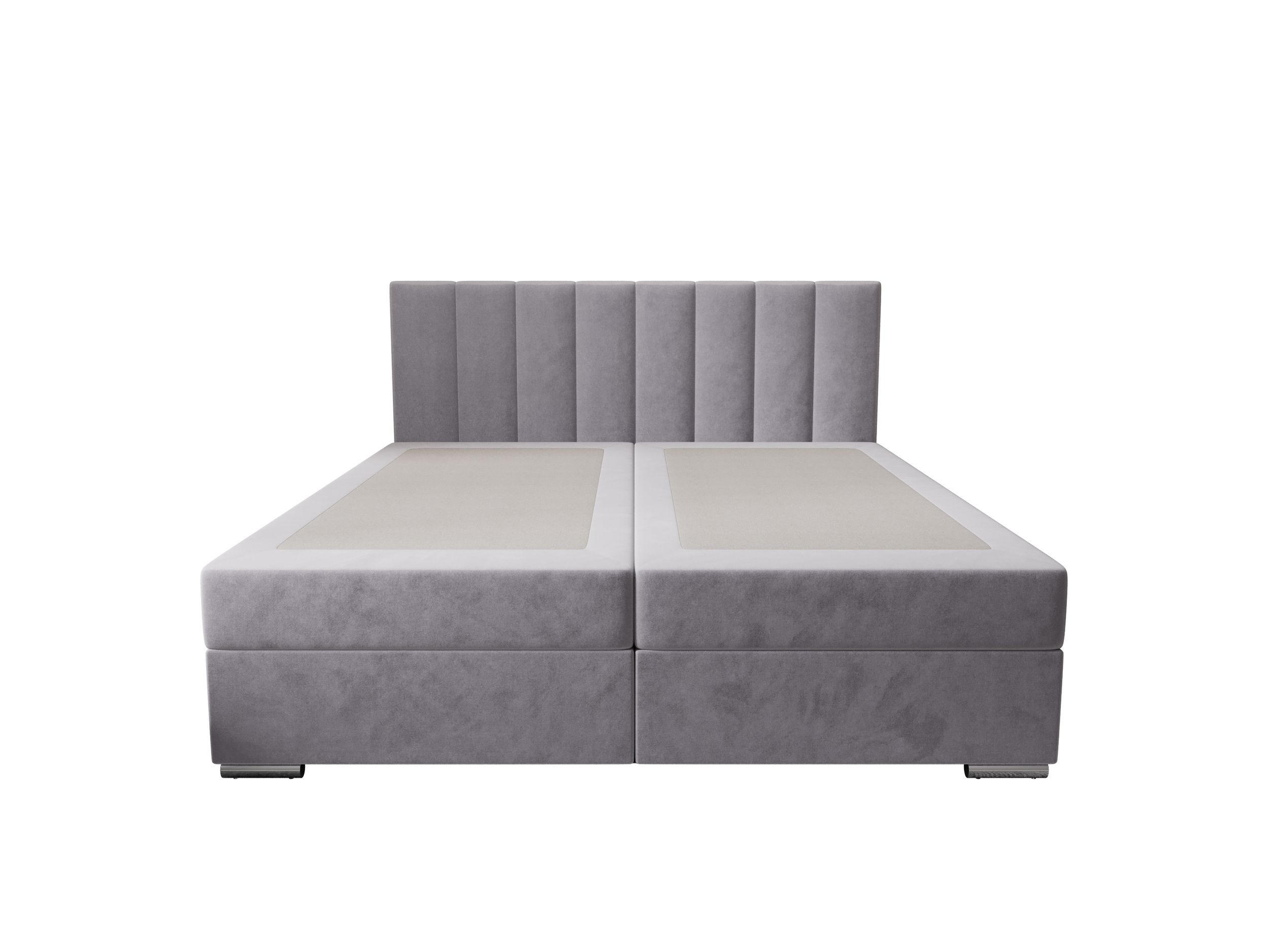 BOXBETT ZILANO 2 mit Matratze H3 und Topper 180x200 Itaka 50 - Hellgrau, Holz/Textil (180/200cm) - Bedante