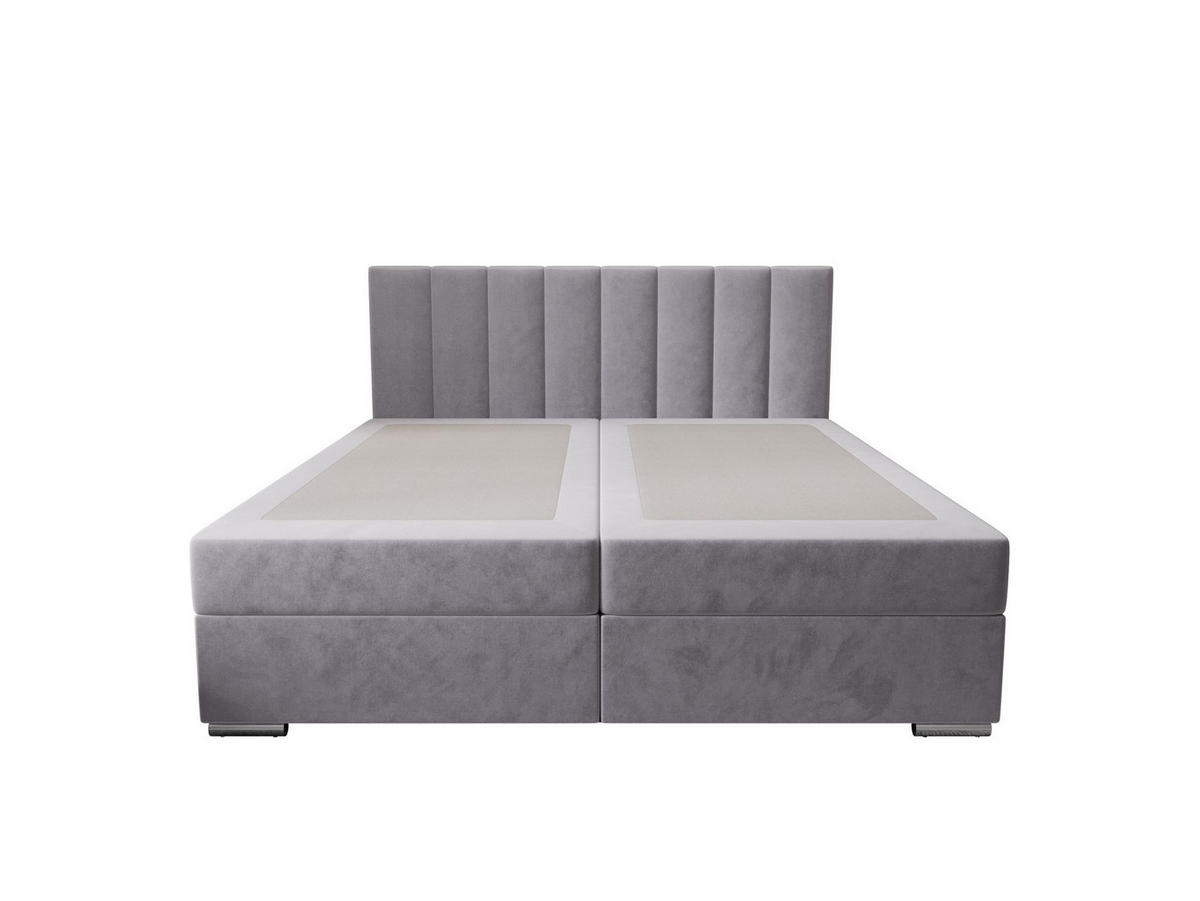 BOXBETT ZILANO 2 mit Matratze H3 und Topper 180x200 Itaka 50 - Hellgrau, Holz/Textil (180/200cm) - Bedante