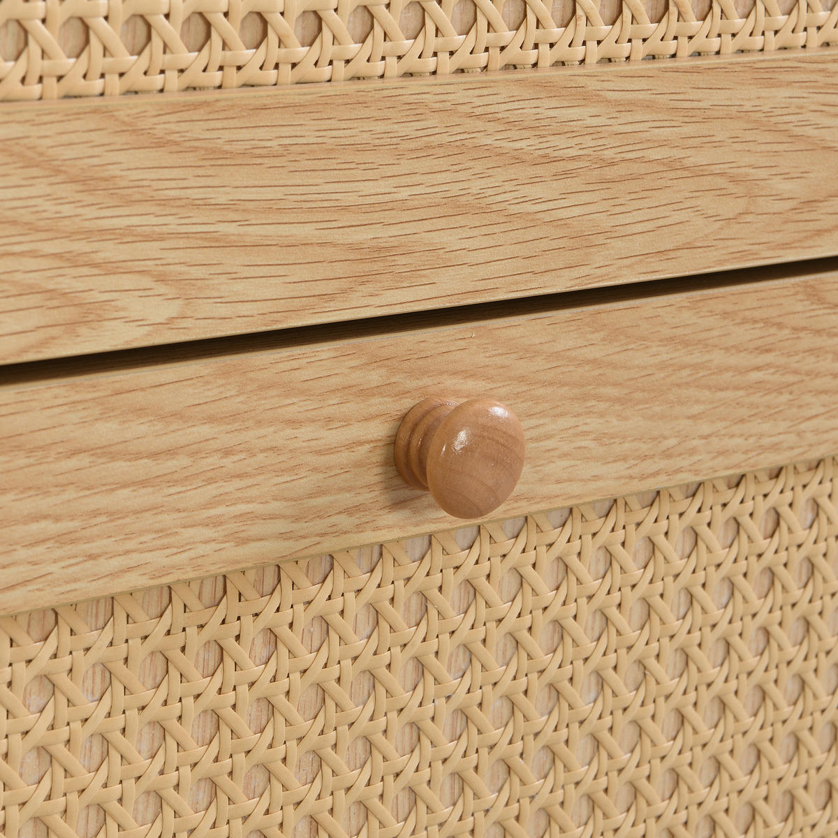 SCHUHSCHRANK aus MDF 90x125x17cm in Natur mit 3 Klappen & Schublade - Naturfarben, Holzwerkstoff (90/125/17cm) - Modfu