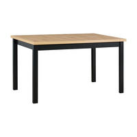 ESSTISCH Alba 1 - Schwarz/Eiche Artisan, Holz (80/120/78cm) - Leaf Design