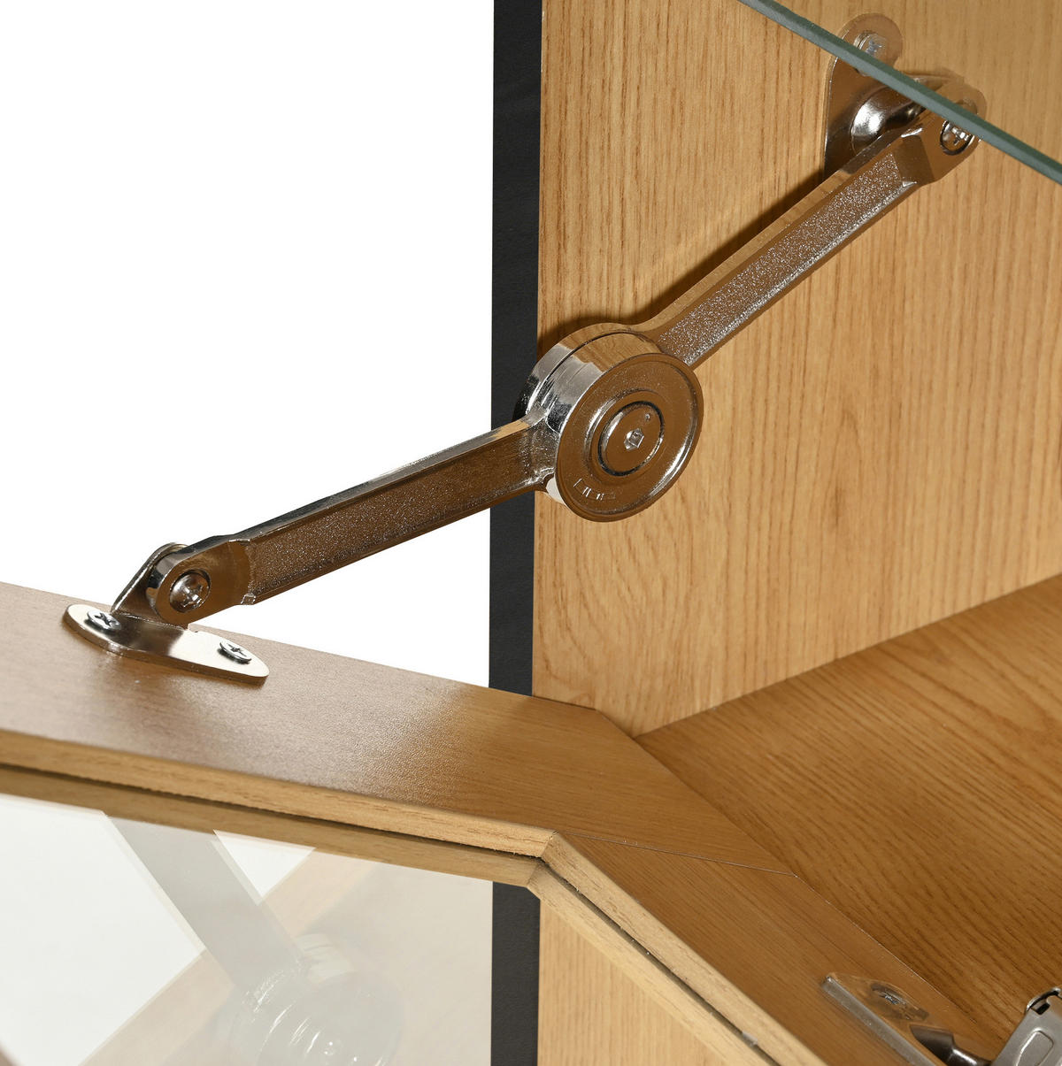 SIDEBOARD aus Spanplatte 110x38x111 cm Natur/Schwarz mit Weinregalen und LED-Beleuchtung - Naturfarben, Holzwerkstoff (110/111/38cm) - IVMEU