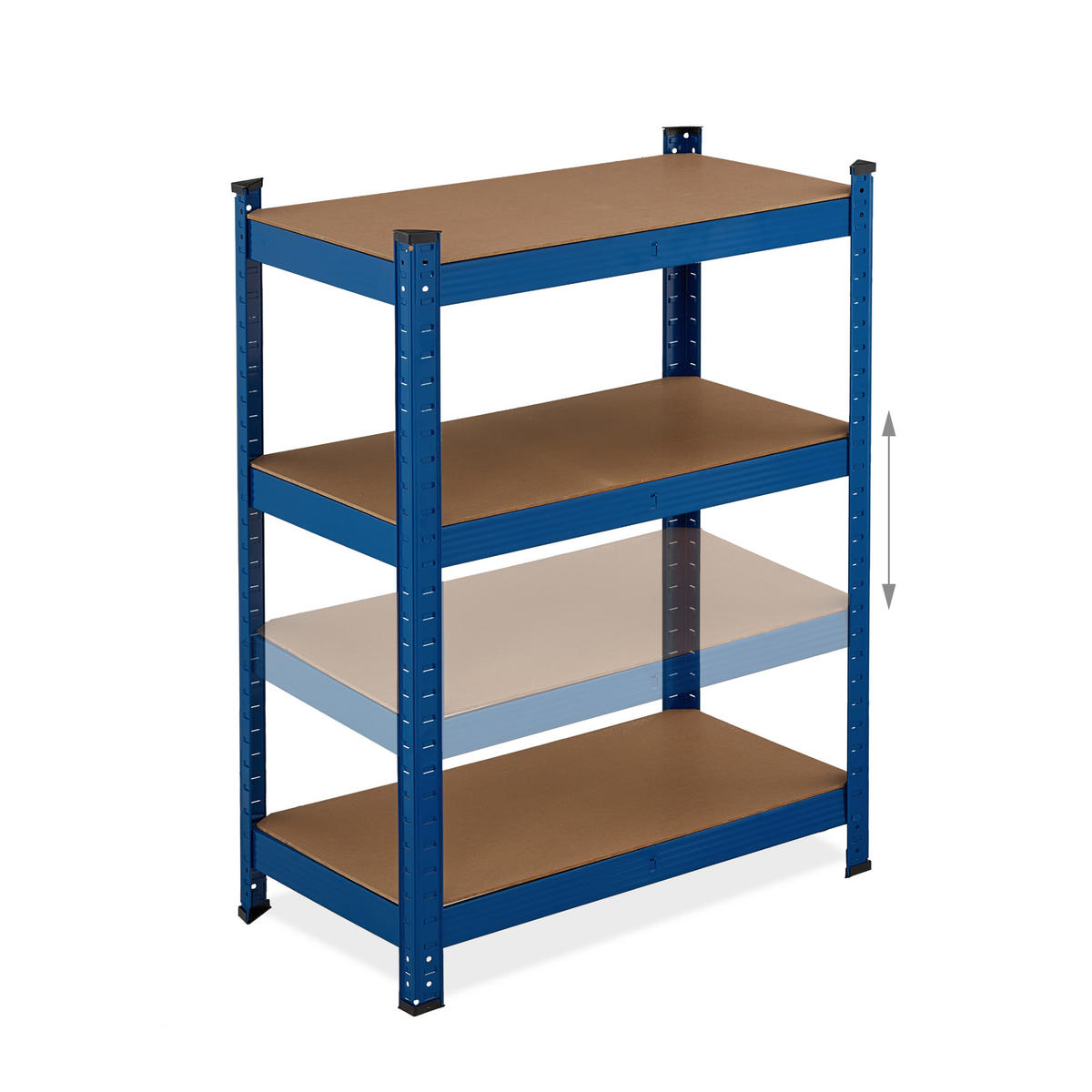 SCHWERLASTREGAL - Blau, Holzwerkstoff/Kunststoff (100/180/40cm) - Relaxdays