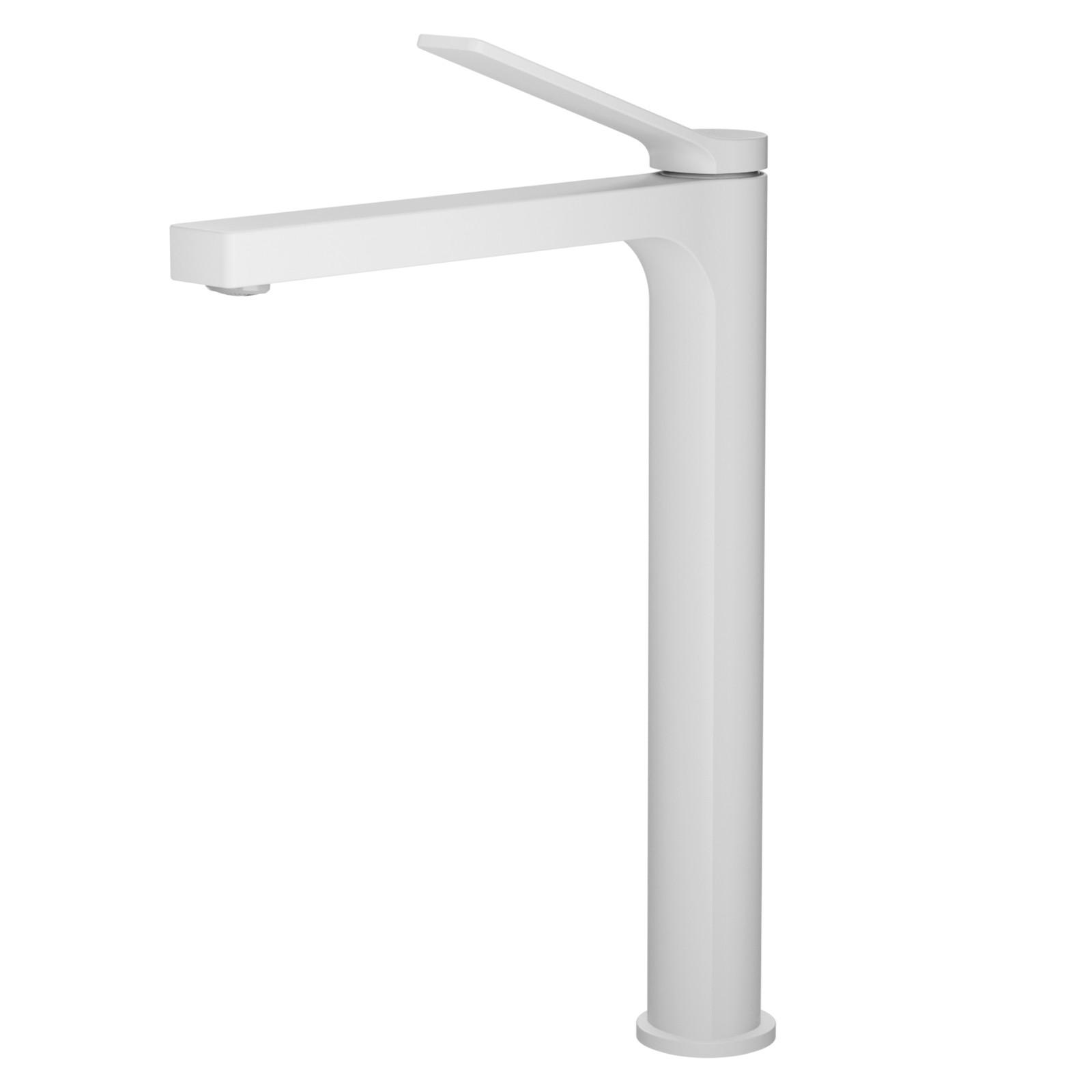 WASCHTISCHARMATUR mit Zertifiziertem Filterelement Weiß Matt Hoher Stil - Weiß, Metall (23.3/4.6/33.5cm) - EMKE