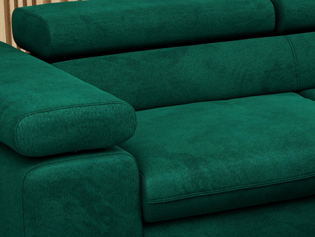 ECKSOFA PEDRO L Dunkelgrün Velvet - Rechts Seite - Dunkelgrün/Schwarz, Textil/Metall (273/208cm) - MKS
