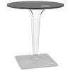 TISCH Rund Transparentes Mittelfuß Outdoor NORIX, Schwarz 68x68x71,6 cm - Transparent/Schwarz, Holzwerkstoff/Metall (68/68/72cm) - KADIMA DESIGN