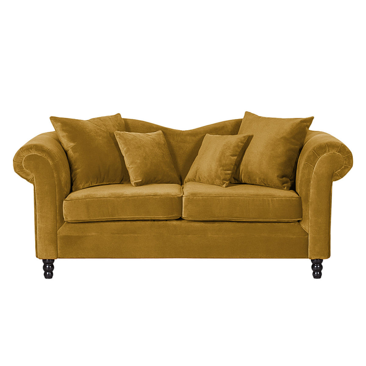 2-SITZER SOFA - Gelb/Schwarz, Holz/Buchenholz (185/84/79cm) - home24