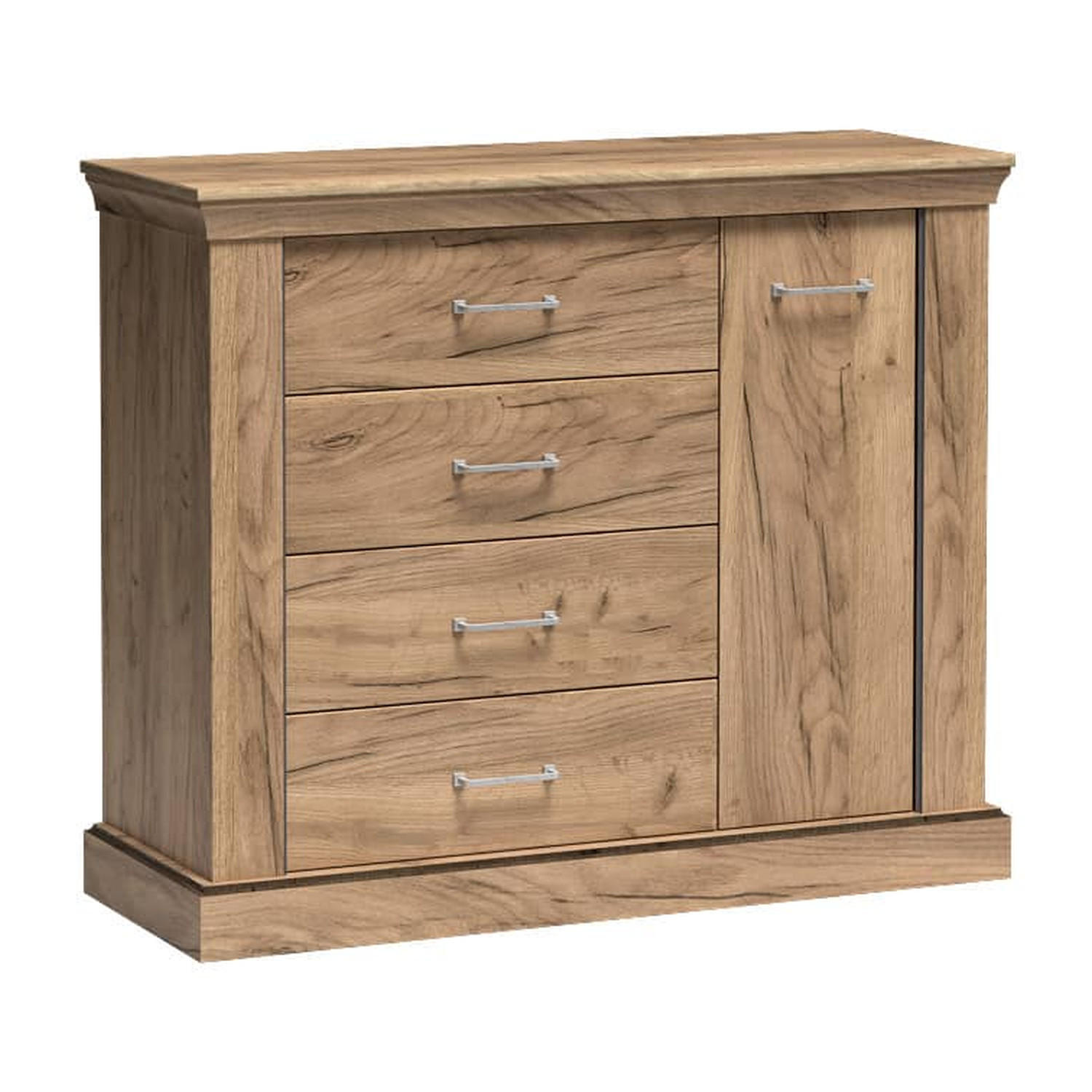 KOMMODE Antica New AN-2 114 x 95,5 x 42 cm Kraft Gold - Wildeiche, Holzwerkstoff/Metall (114/95.5/42cm) - Koseto