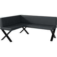 ECKBANK TONI_X - Dunkelgrau, Leder (128/168cm) - Meblini