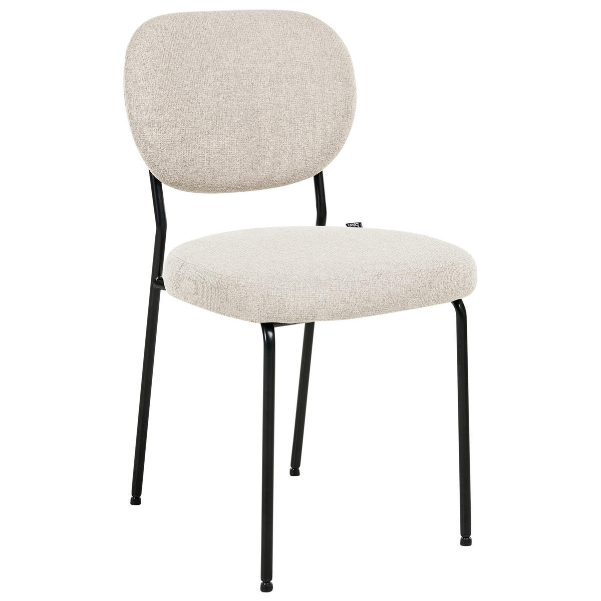 ESSZIMMERSTUHL 2er-Set Stoff Hellbeige Loleta - Beige, Textil (47/84/57cm) - Beliani