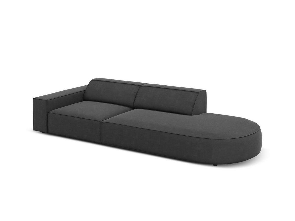 RECHTES-SOFA Jodie aus Samt grau 3 Sitzplätze - Grau, Textil (102/70/262cm) - Micadoni