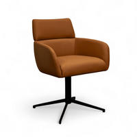 STUHL 1 Stück in Echtleder Cognacbraun - Schwarz/Braun, Leder/Metall (58/83/58cm) - Furnhouse
