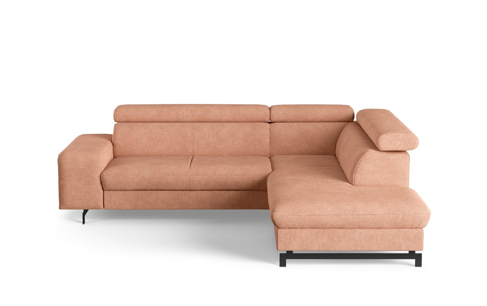 ECKSOFA mit Schlaffunktion und Bettkasten - Schwarz/Kupferfarben, Kunststoff/Textil (215/262cm) - Cotta