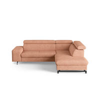 ECKSOFA mit Schlaffunktion und Bettkasten - Schwarz/Kupferfarben, Kunststoff/Textil (215/262cm) - Cotta