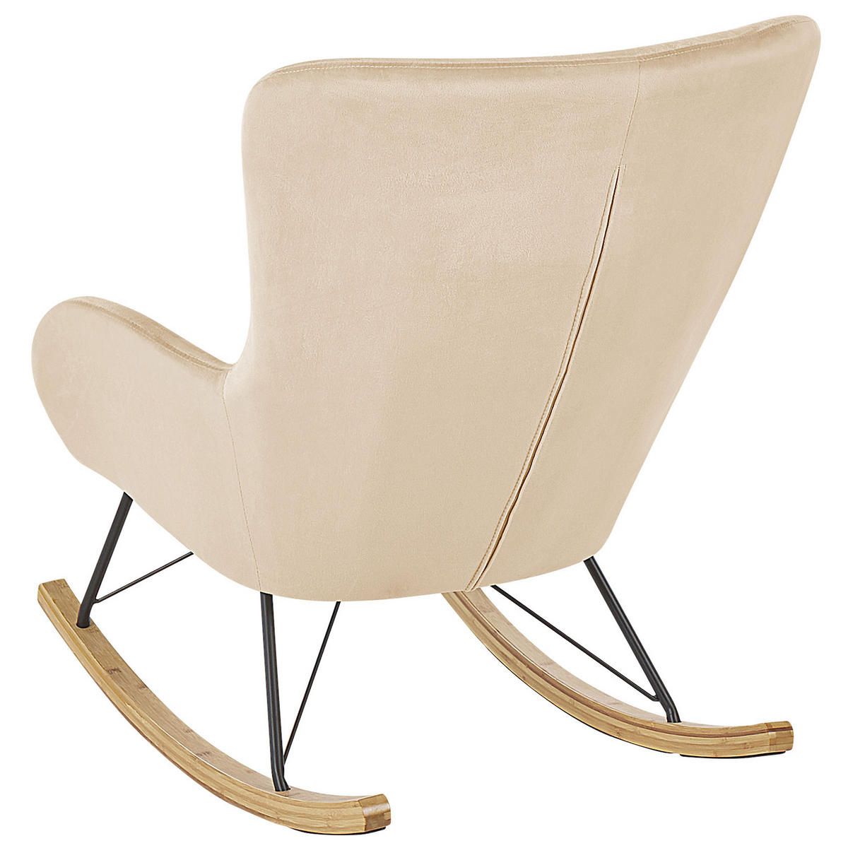 SCHAUKELSESSEL Samtstoff Beige Ellan - Hellbraun/Beige, Textil (71/97/90cm) - Beliani