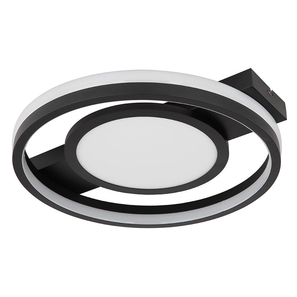 LED DECKENLEUCHTE GISELL Schwarz - Schwarz, Metall (43/40/6.8cm) - Globo Lighting