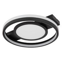 LED DECKENLEUCHTE GISELL Schwarz - Schwarz, Metall (43/40/6.8cm) - Globo Lighting