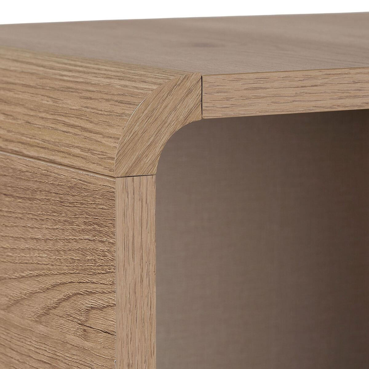 HOHE ANRICHTE 1 Tür 3 offenen Fächern mit abgerundeten Kanten 34/110/70 cm - Eichefarben, Holzwerkstoff (34/110/29cm) - Calicosy