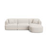 MODULARES-ECKSOFA rechts Campi aus strukturiertem Stoff leichtes beige 4 Sitzplätze - Creme, Textil (156/256cm) - Cosmopolitan Design