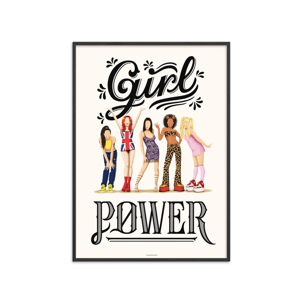 POSTER mit Rahmen Nour Tohme - Girl Power - Multicolor/Schwarz, Holz/Papier (50/70cm) - Poster&Frame