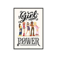 POSTER mit Rahmen Nour Tohme - Girl Power - Multicolor/Schwarz, Holz/Papier (50/70cm) - Poster&Frame