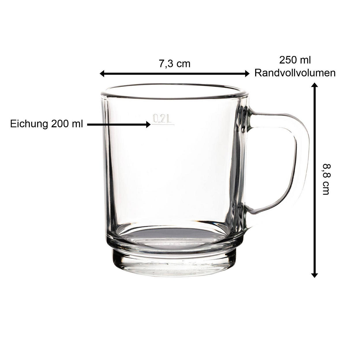 GLASTASSEN KAFFEEGLÄSER Pub transparent 0,2 l 12er Set - Transparent, Glas (0.2L) - Pasabahce