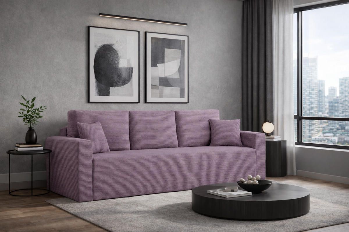 SCHLAFSOFA ZOOM Mit Bettkasten Stoff Zoom Lavende - Rosa, Holz/Textil (227/90/92cm) - Kaiser Möbel