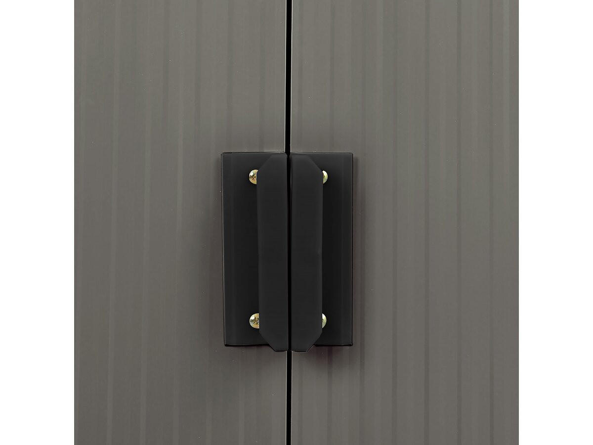 GERÄTESCHUPPEN AUS METALL Dallas mit Dachrinne Taupe - Taupe, Metall (277/202/191cm) - Habitat Garten