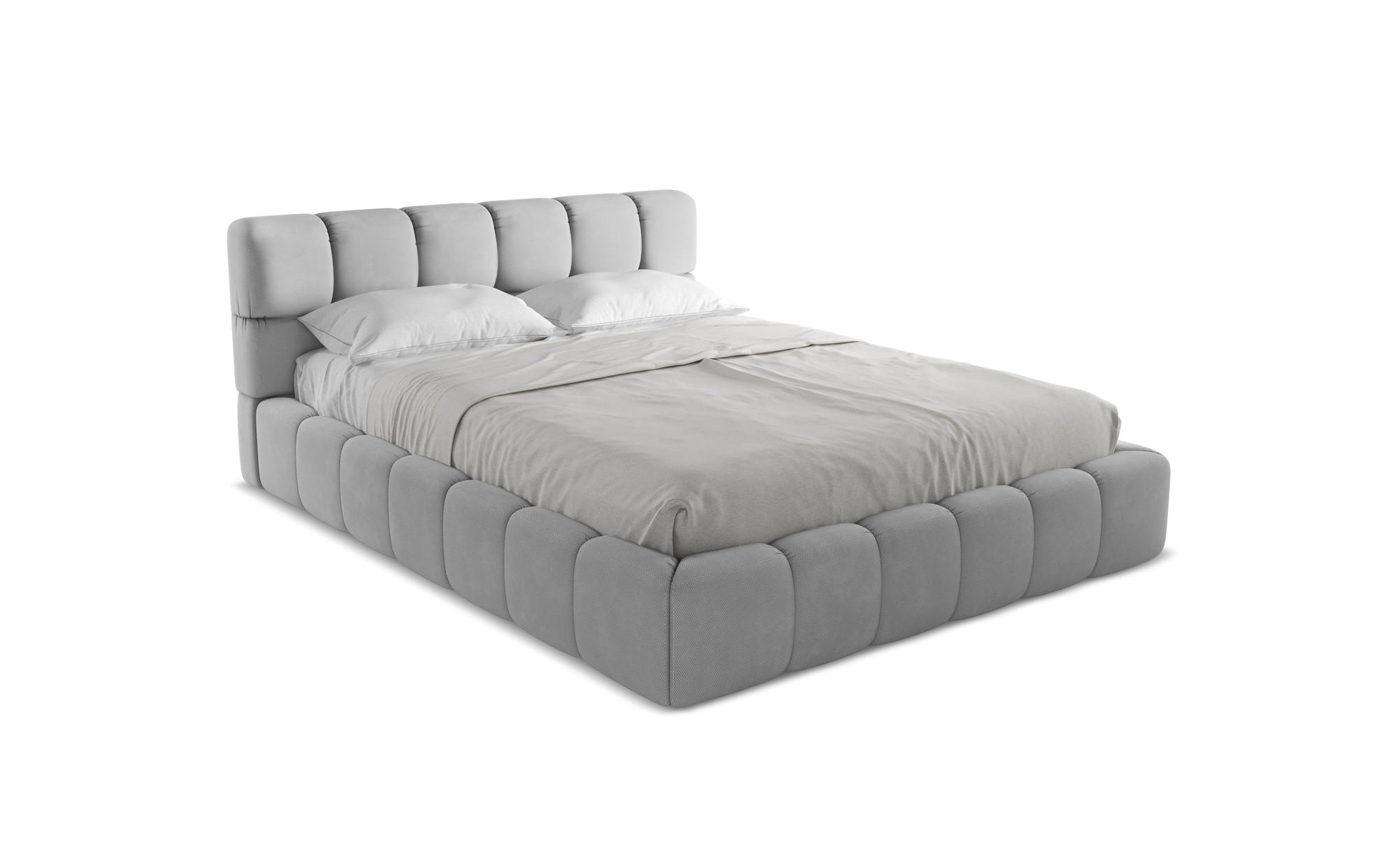 POLSTERBETT mit Bettkasten und Lattenrost 180x228 Grau - Hellgrau/Schwarz, Kunststoff/Textil (160/200cm) - Makamii