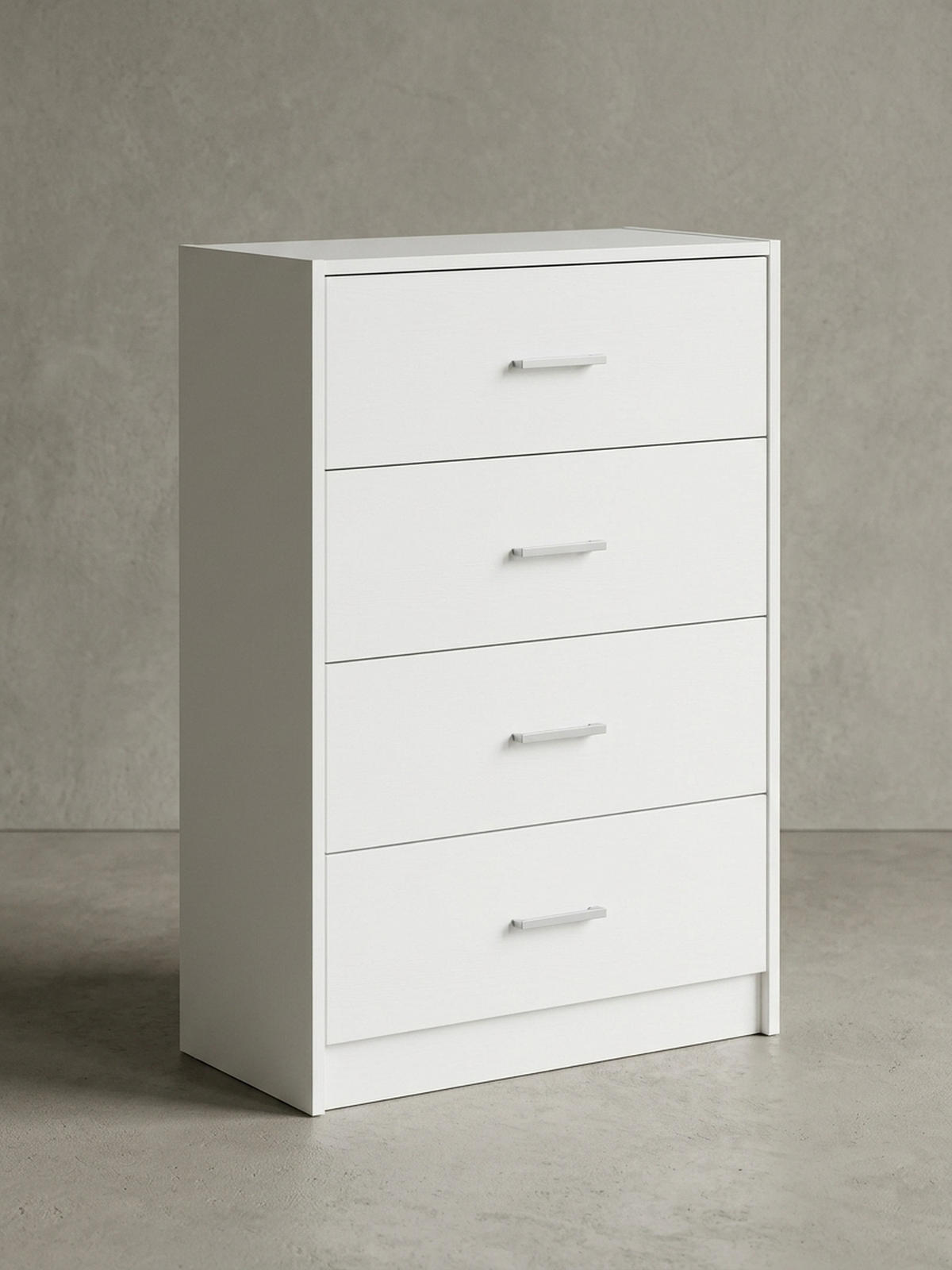 KOMMODE – Hochglanz, 4 Schubladen - Weiß, Holz/Metall (60/90/30cm) - KADIMA DESIGN