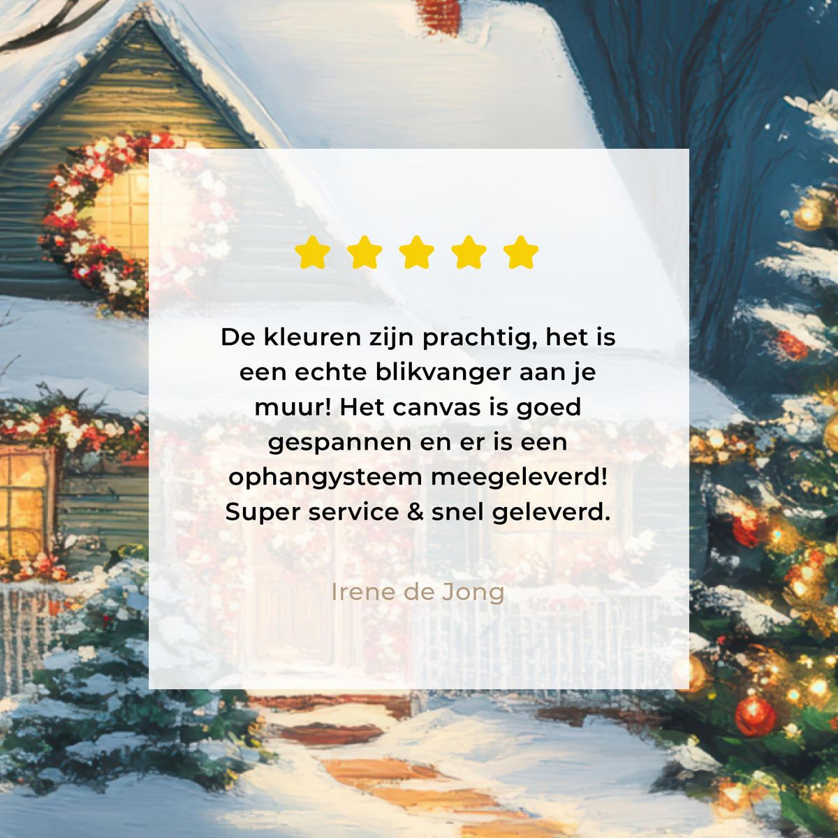 LEINWANDBILD Weihnachten - Weihnachtsbaum - Winter - Zuhause - Schnee Wandbilder 80x60 cm - Multicolor, Textil (80/60cm) - MuchoWow