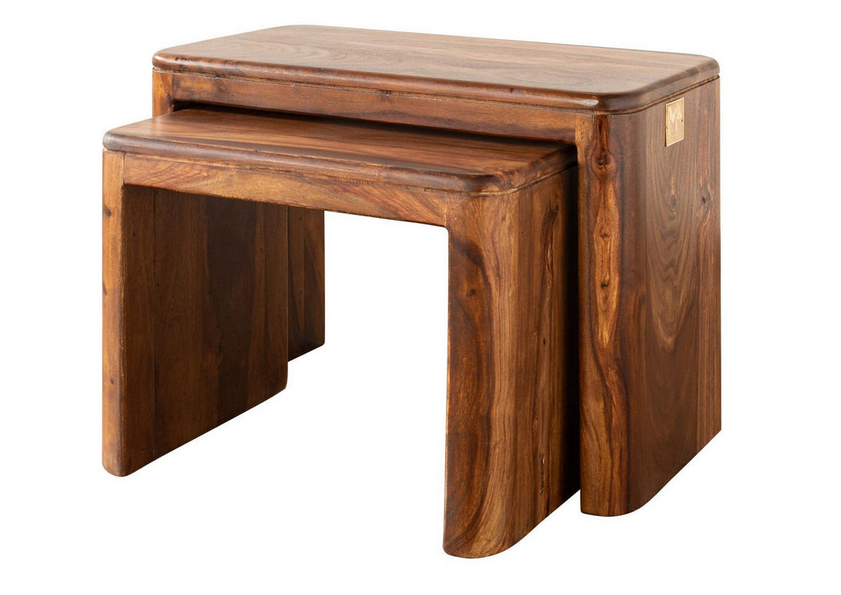 BEISTELLTISCH Sheesham 59x30x41 walnuss gewachst TORONTO #244 - Walnussfarben, Holzwerkstoff (30/59/41cm)