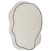 KURZFLOR-TEPPICH Beige 160/230 cm Dera - Beige/Schwarz, Textil (160/230cm) - Beliani